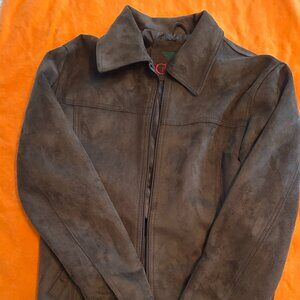 NEW W/TAGS A Collezioni Suede Jacket New Collection Zipper Pockets Lined Size S